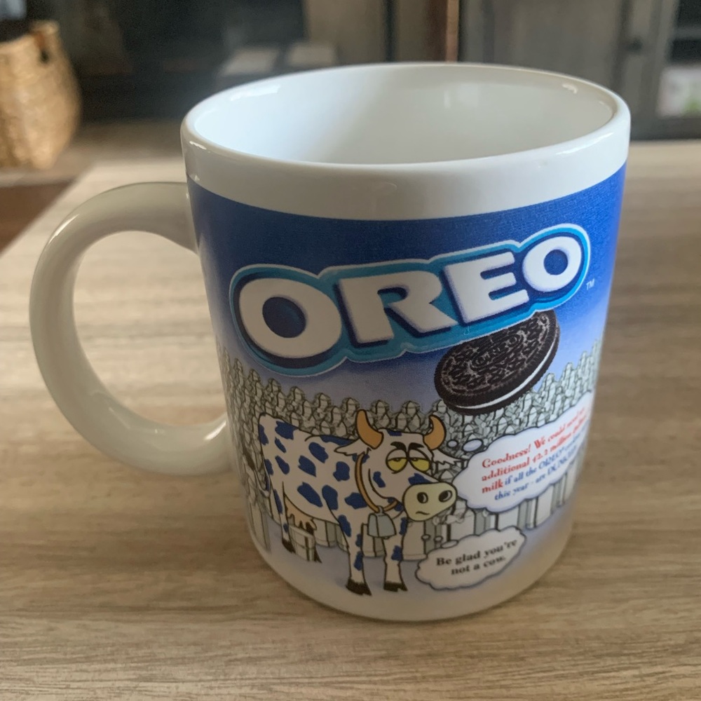 NWOT Vintage Nabisco Brands Oreo & Oreo Wafer Design Cookie Coffee Tea Mug